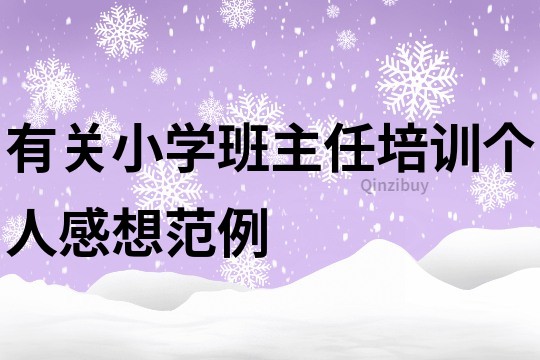 有关小学班主任培训个人感想范例