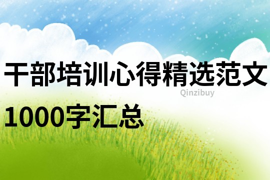 干部培训心得精选范文1000字汇总