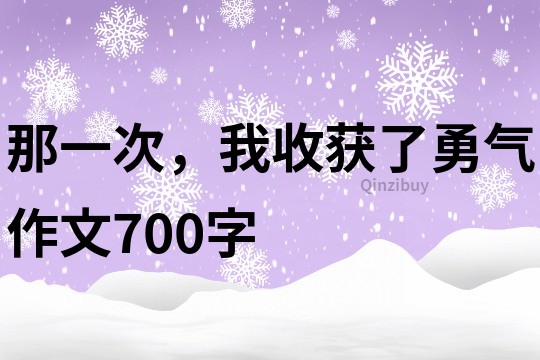 那一次，我收获了勇气作文700字