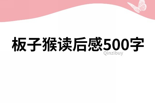 板子猴读后感500字