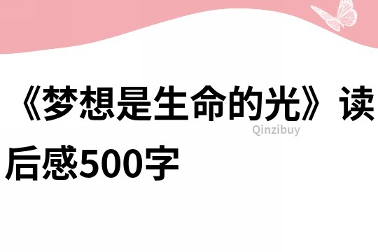 《梦想是生命的光》读后感500字