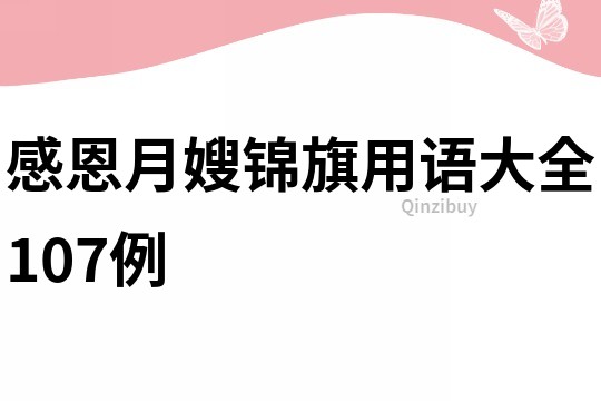 感恩月嫂锦旗用语大全107例