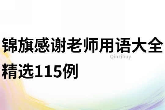 锦旗感谢老师用语大全精选115例