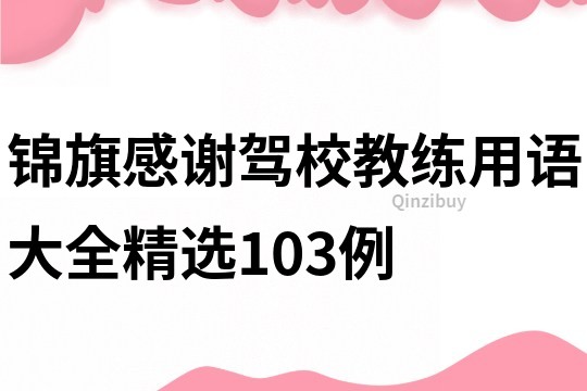 锦旗感谢驾校教练用语大全精选103例