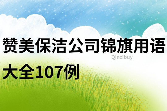 赞美保洁公司锦旗用语大全107例