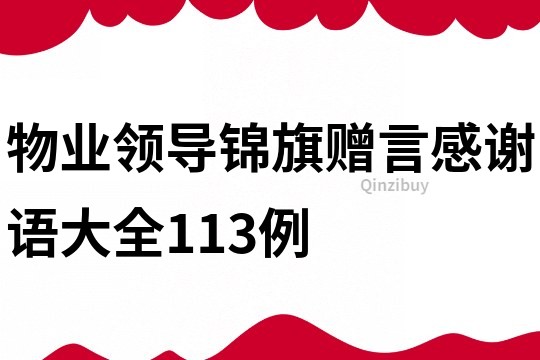 物业领导锦旗赠言感谢语大全113例