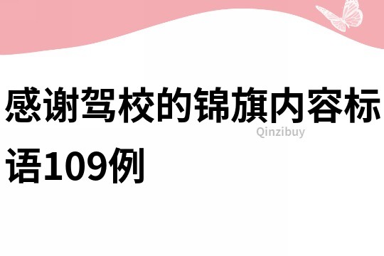 感谢驾校的锦旗内容标语109例