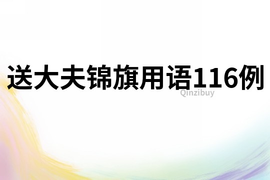 送大夫锦旗用语116例