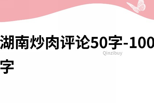 湖南炒肉评论50字-100字