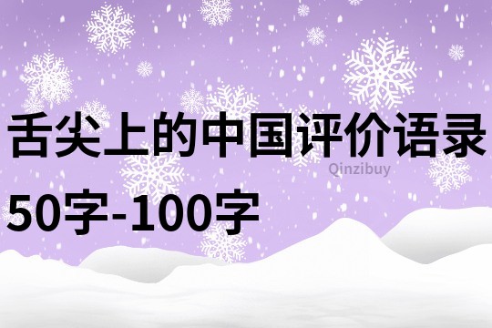 舌尖上的中国评价语录50字-100字