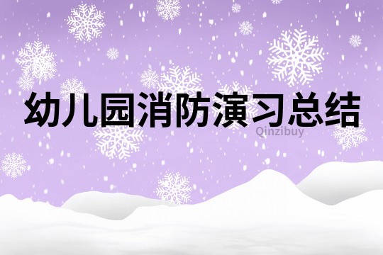 幼儿园消防演习总结