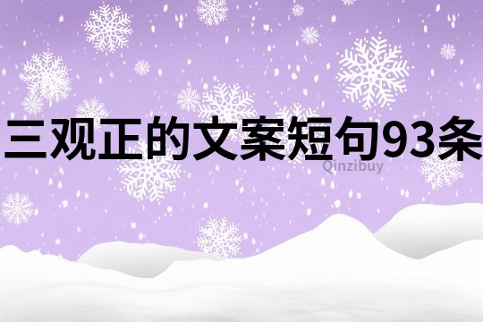 三观正的文案短句93条