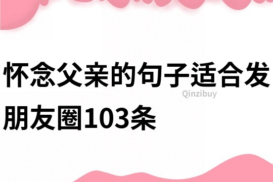 怀念父亲的句子,适合发朋友圈103条