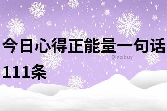 今日心得正能量一句话111条