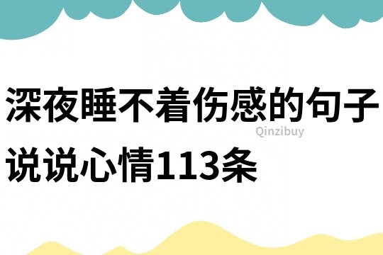 深夜睡不着伤感的句子说说心情113条