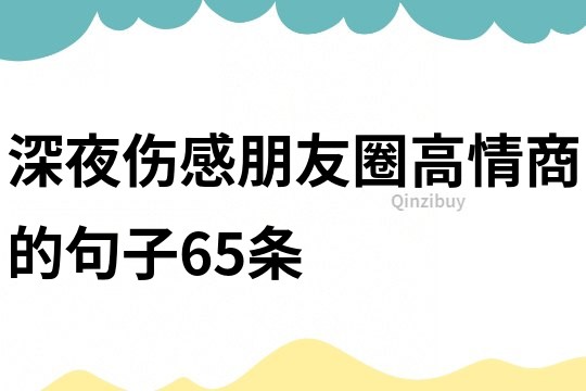 深夜伤感朋友圈高情商的句子65条