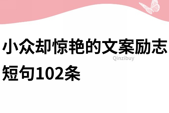 小众却惊艳的文案励志短句102条