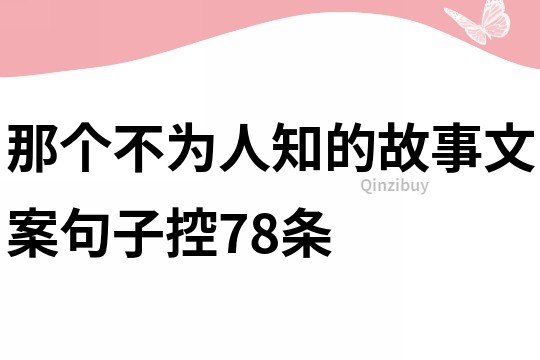 那个不为人知的故事文案句子控78条