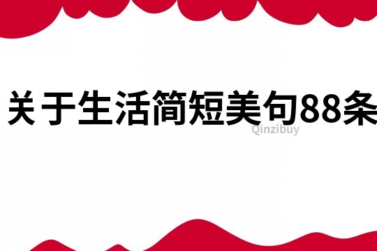 关于生活简短美句88条