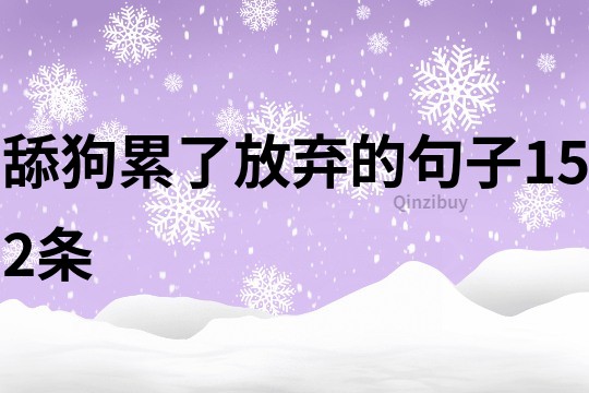 舔狗累了放弃的句子152条