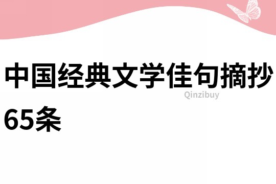 中国经典文学佳句摘抄65条