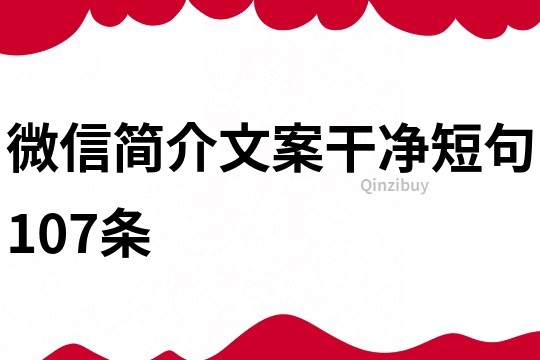 微信简介文案干净短句107条