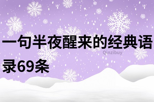 一句半夜醒来的经典语录69条