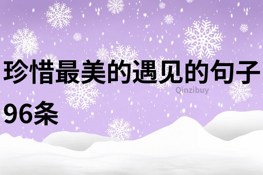 珍惜最美的遇见的句子96条