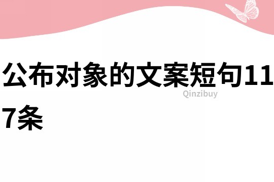 公布对象的文案短句117条