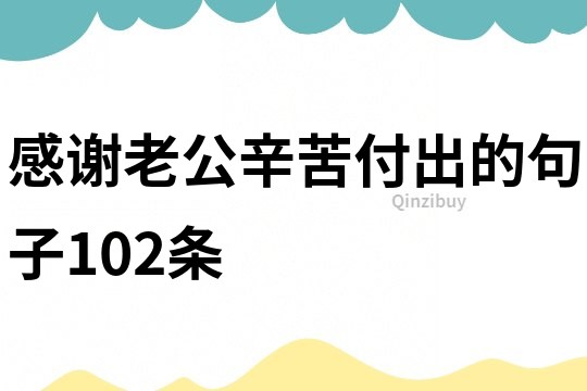 感谢老公辛苦付出的句子102条