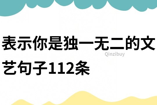 表示你是独一无二的文艺句子112条