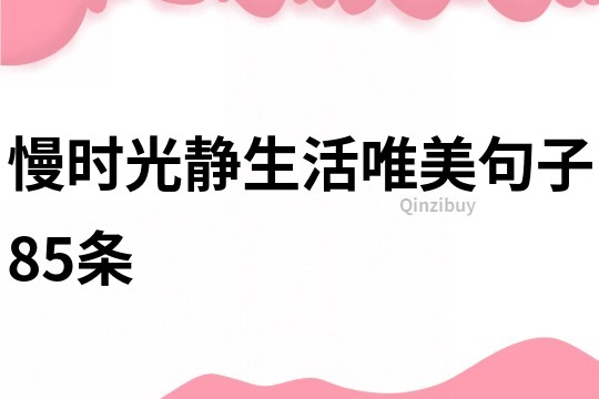 慢时光静生活唯美句子85条