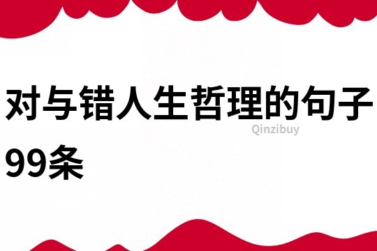 对与错人生哲理的句子99条