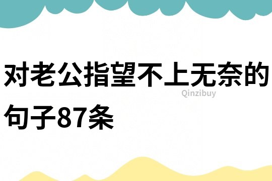 对老公指望不上无奈的句子87条