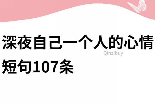 深夜自己一个人的心情短句107条