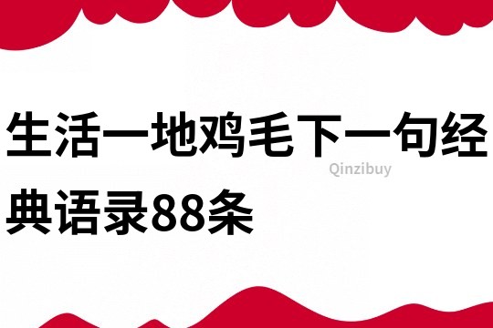 生活一地鸡毛下一句经典语录88条