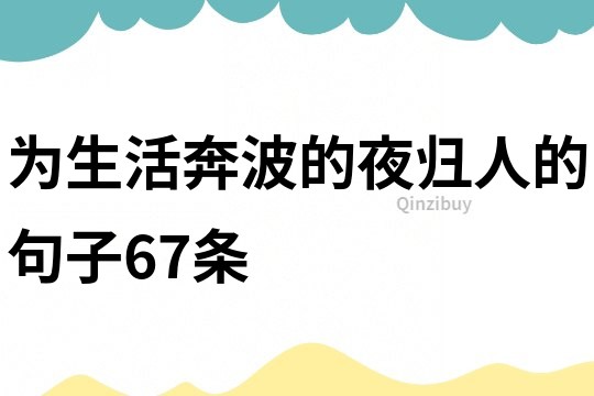 为生活奔波的夜归人的句子67条