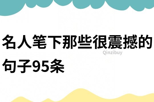 名人笔下那些很震撼的句子95条