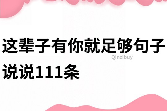 这辈子有你就足够句子说说111条