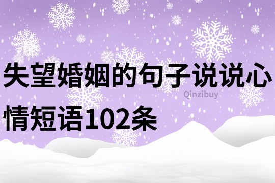 失望婚姻的句子说说心情短语102条