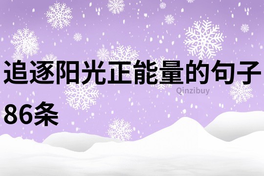 追逐阳光正能量的句子86条