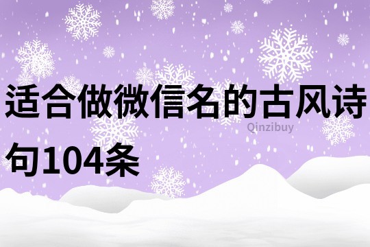 适合做微信名的古风诗句104条