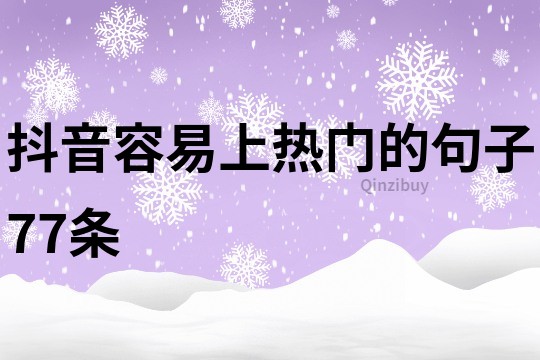 抖音容易上热门的句子77条