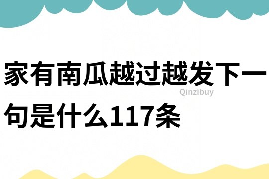 家有南瓜越过越发下一句是什么117条