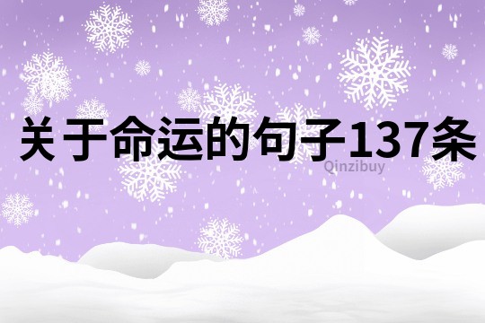 关于命运的句子137条