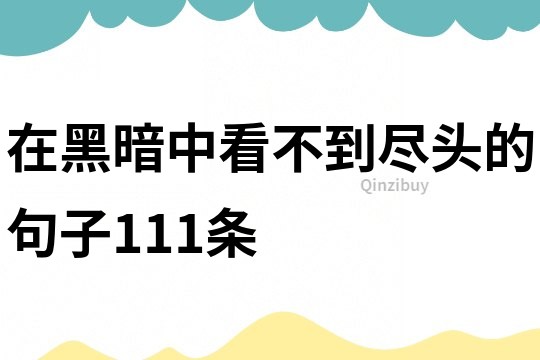 在黑暗中看不到尽头的句子111条