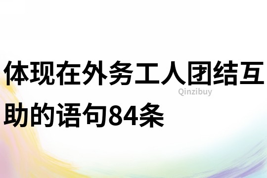 体现在外务工人团结互助的语句84条