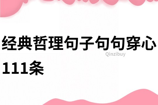 经典哲理句子句句穿心111条