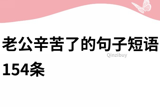 老公辛苦了的句子短语154条