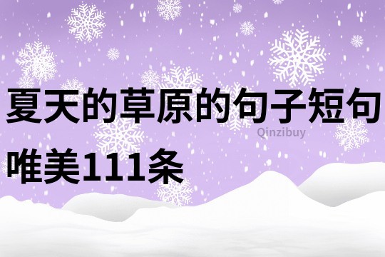 夏天的草原的句子短句唯美111条